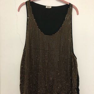 EUC Silk L'Agence tank in black with gold studs.